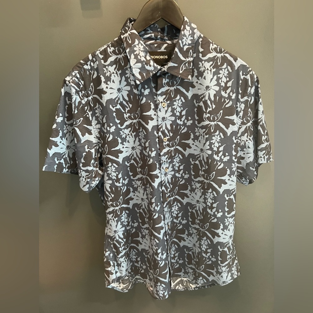 BONOBOS - Button Down Dress Shirt - Navy Vacation Floral